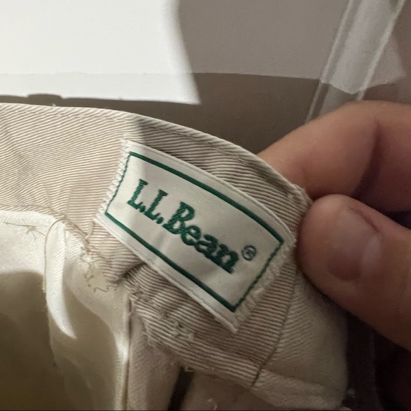 L.L. Bean Cream Khaki Pants Cargo Carpenter Size 20 Cotton - Picture 4 of 5